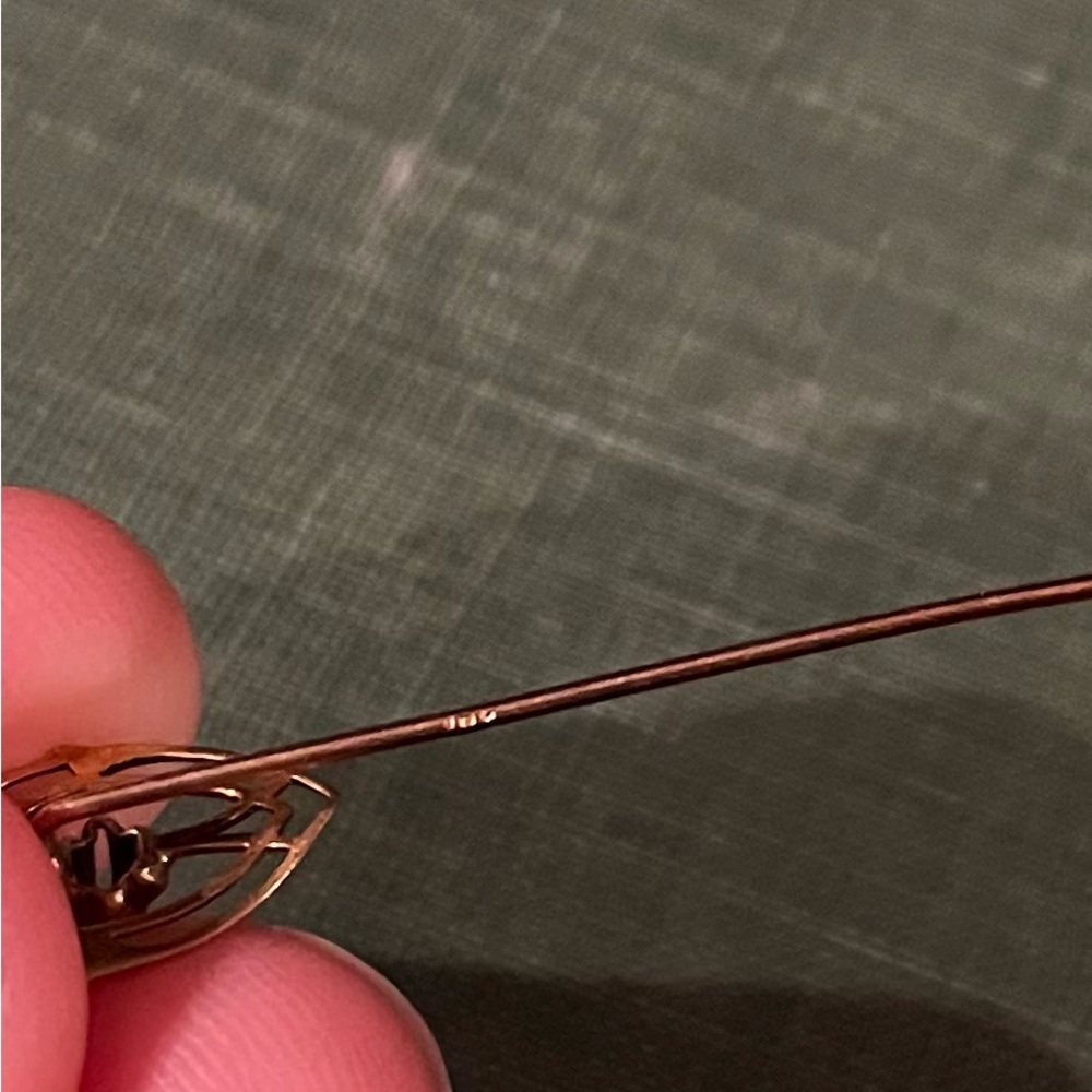 Gorgeous Antique 10k Gold Sapphire Ornate Stick Pin - Picture 3 of 6